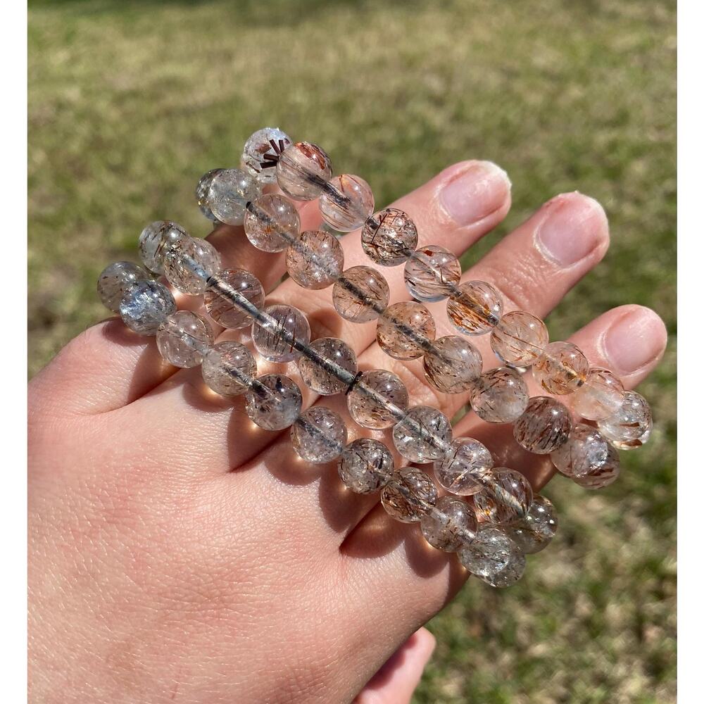 8 mm Rutile Quartz Beaded Bracelet